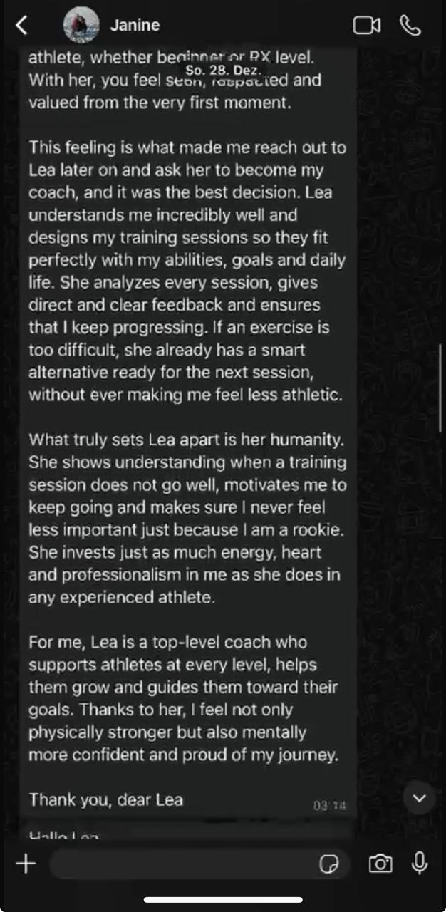 Testimonial from Janine