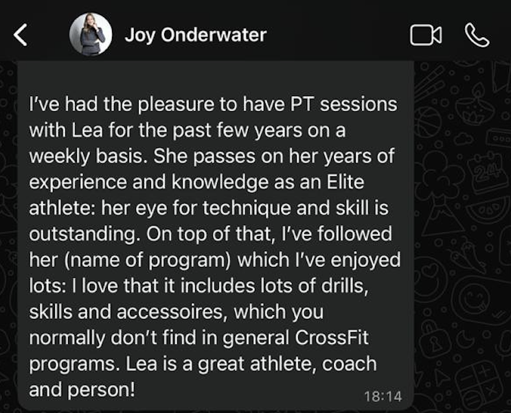 Testimonial from Joy Onderwater