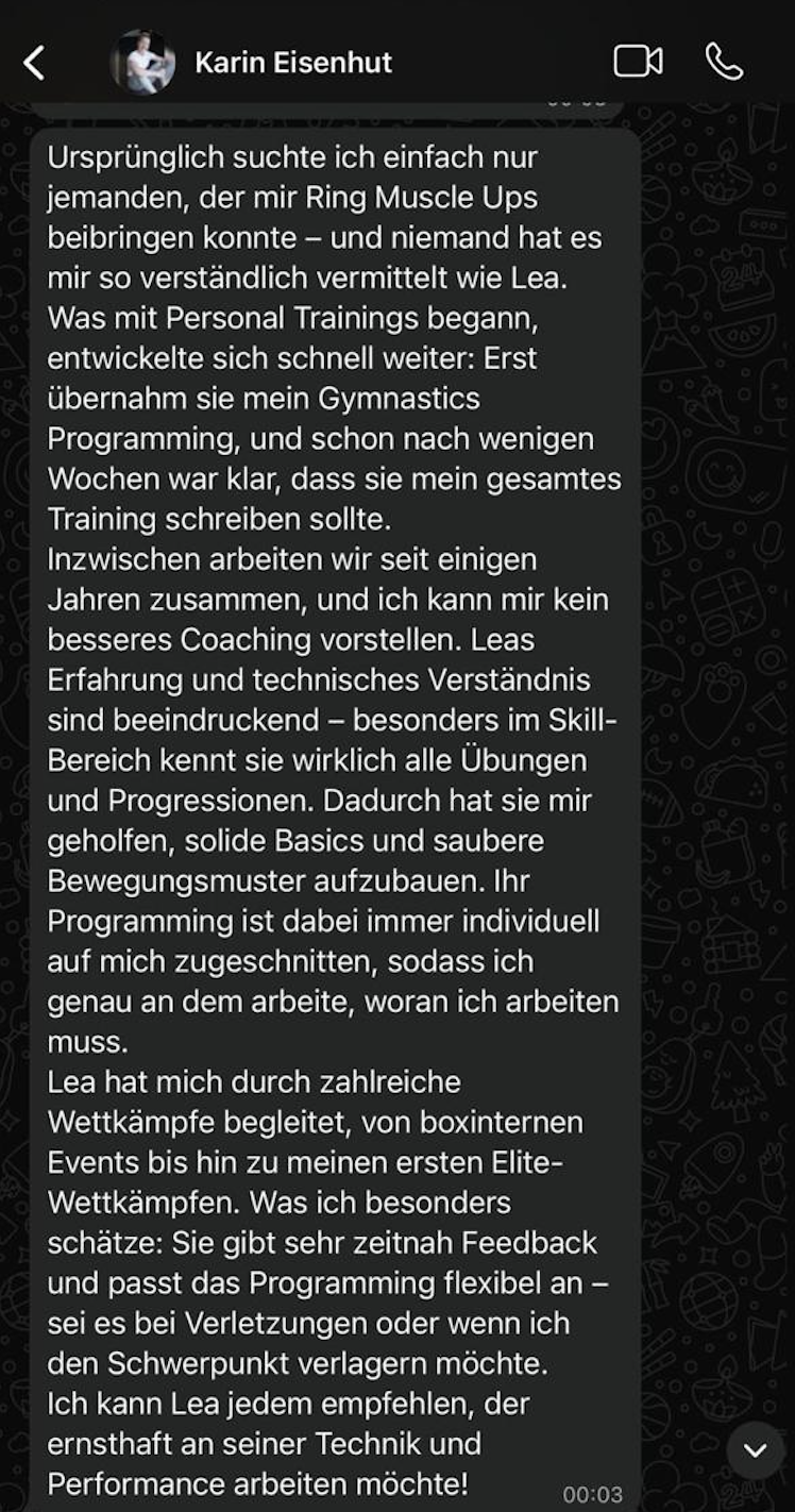Testimonial from Karin Eisenhut