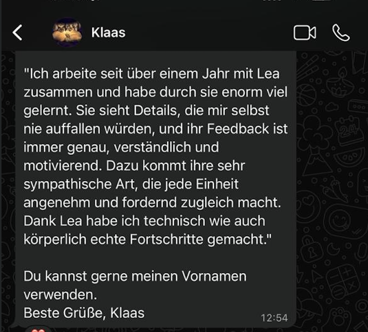 Testimonial from Klaas