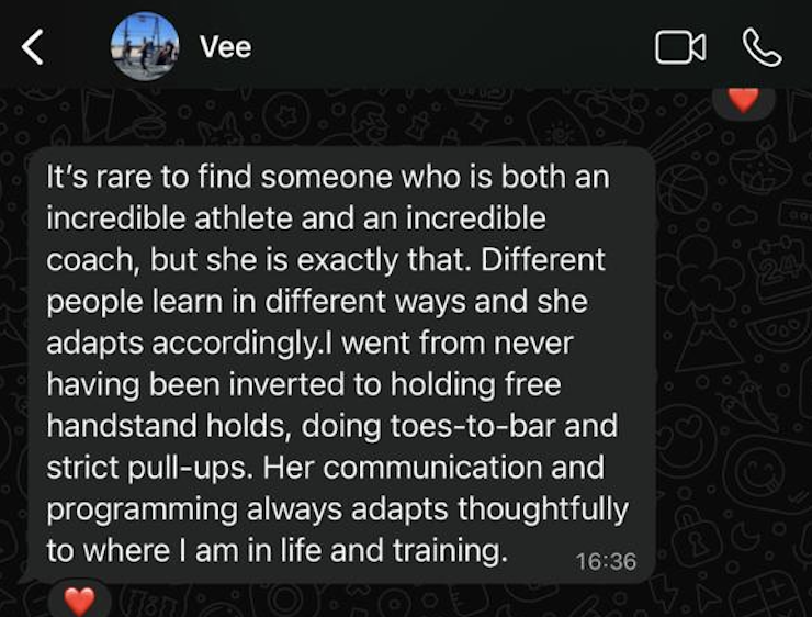Testimonial from Vee